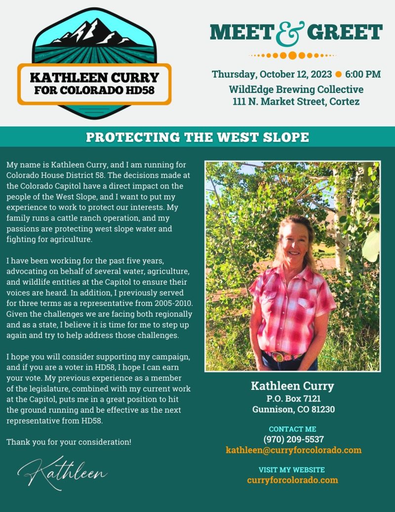 Meet & Greet | October 12, 2023 | WildEdge Brewing Collective in Cortez
