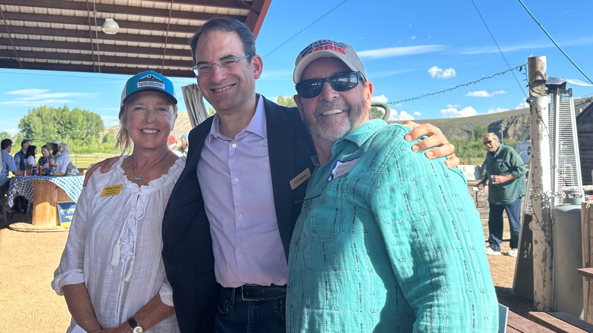 On Sunday, August 11th, in Gunnison, I bumped into Phil Weiser, the Attorney General of Colorado! Here's a photo of me with him and Kevin Kuns, my campaign manager.